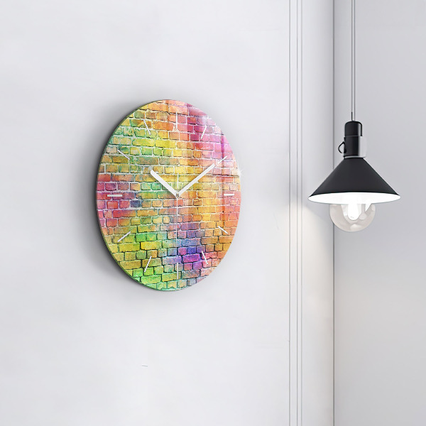 Round glass clock Painted wall