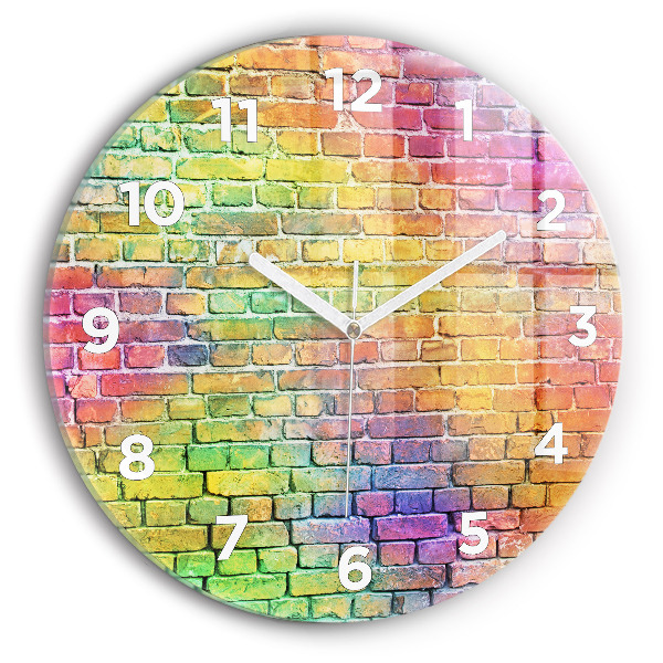 Round glass clock Painted wall