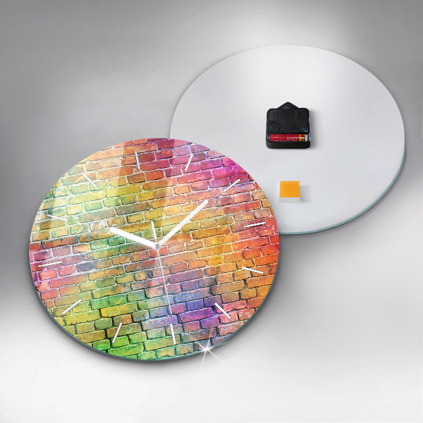 Round glass clock Painted wall