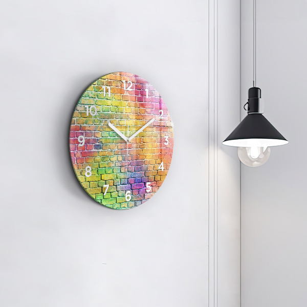 Round glass clock Painted wall