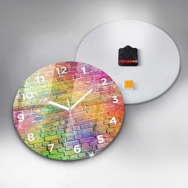 Round glass clock Painted wall