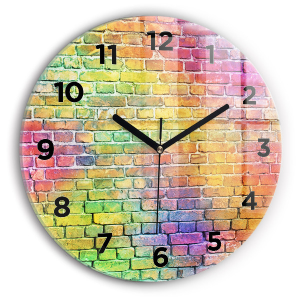 Round glass clock Painted wall