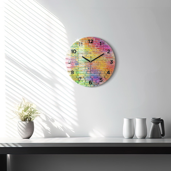 Round glass clock Painted wall