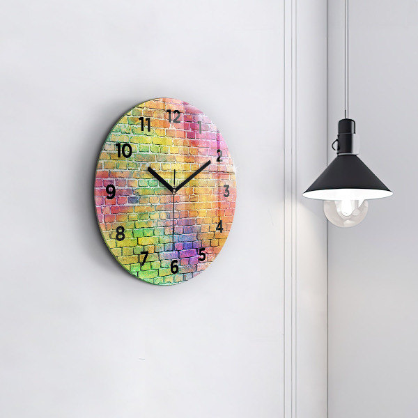 Round glass clock Painted wall