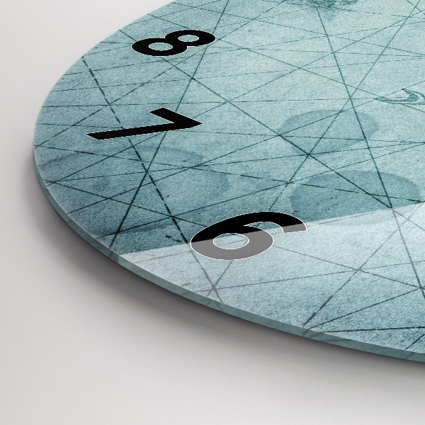 Round glass clock Vintage map
