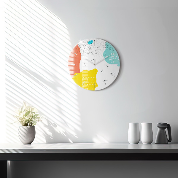 Round glass clock POP Abstraction