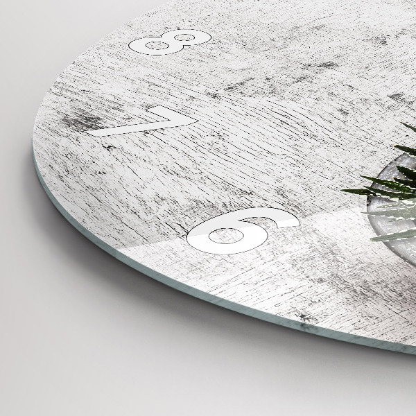 Round glass clock Ornamental plants