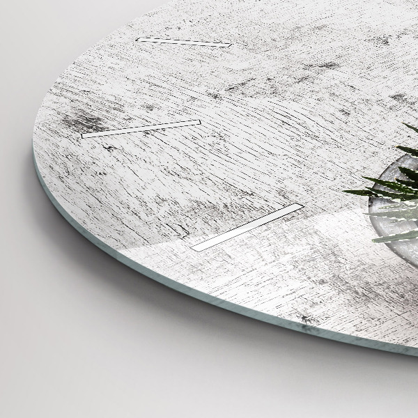 Round glass clock Ornamental plants