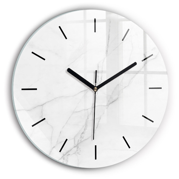 Round glass clock Decorative marble