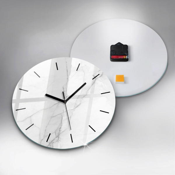 Round glass clock Decorative marble