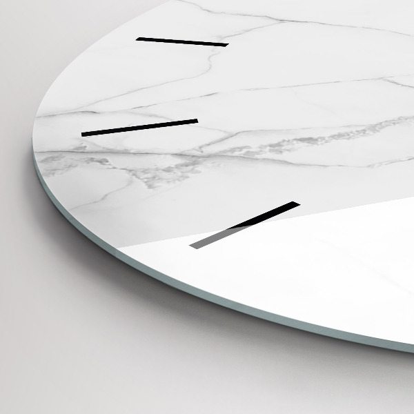 Round glass clock Decorative marble