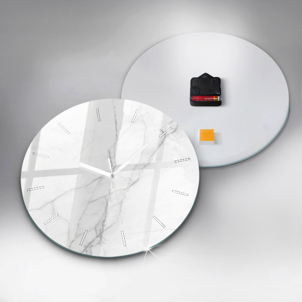 Round glass clock Decorative marble