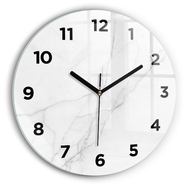 Round glass clock Decorative marble