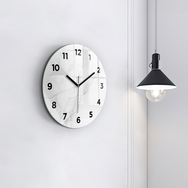 Round glass clock Decorative marble