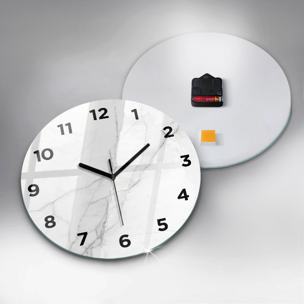 Round glass clock Decorative marble