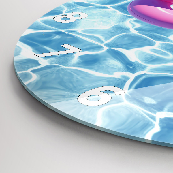 Round glass clock Flamingo inflatables