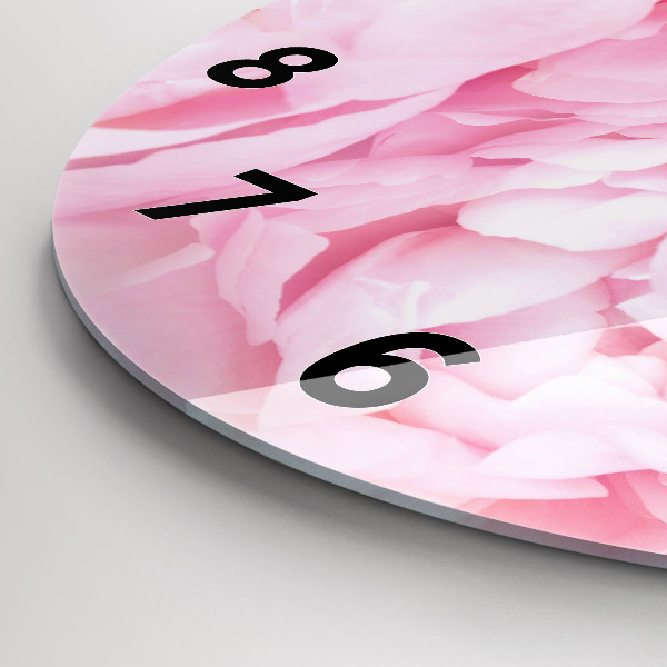 Round glass clock Blooming flowers