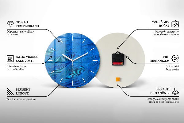 Round glass clock Old brick map
