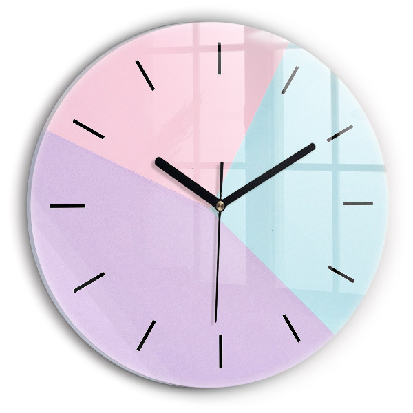 Round glass clock Pastel pattern