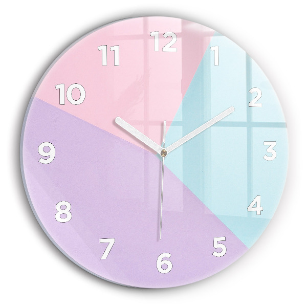 Round glass clock Pastel pattern