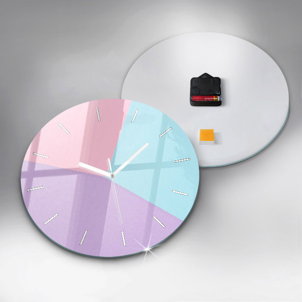 Round glass clock Pastel pattern