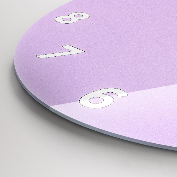 Round glass clock Pastel pattern