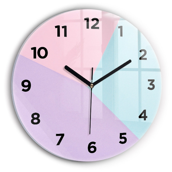 Round glass clock Pastel pattern