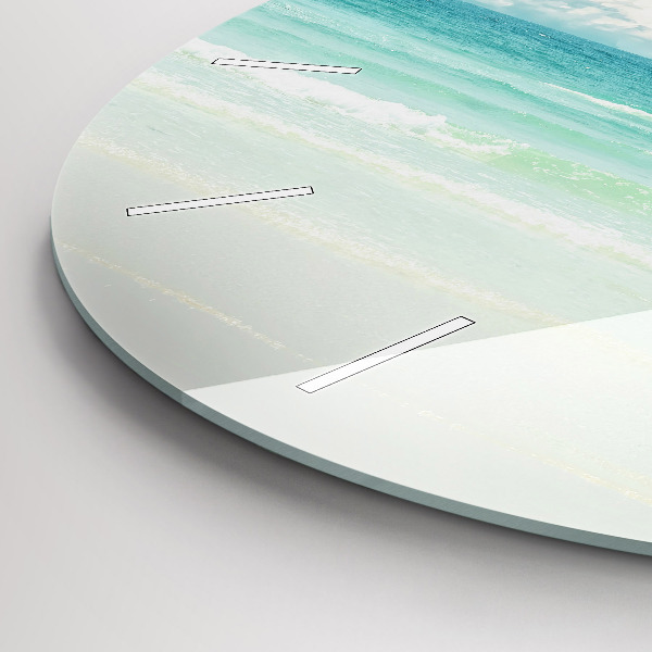 Round glass clock Sea landscape