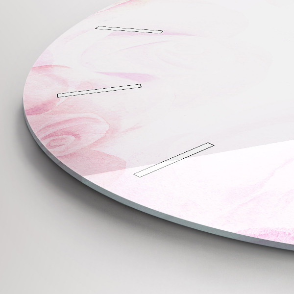Round glass clock Roses abstract