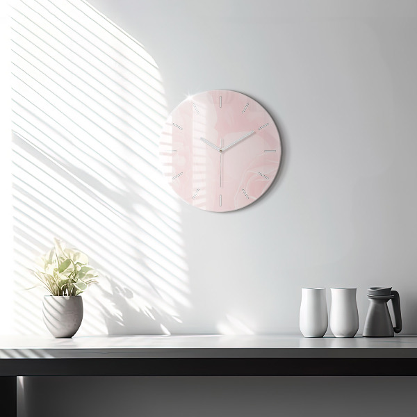 Round glass clock Blooming roses