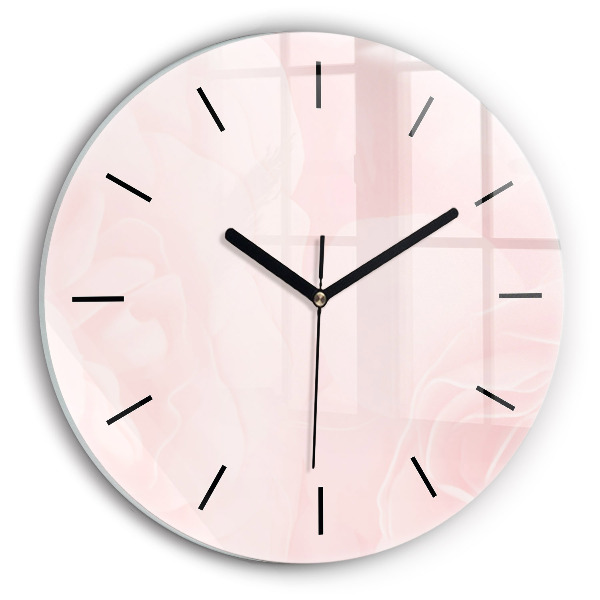 Round glass clock Blooming roses