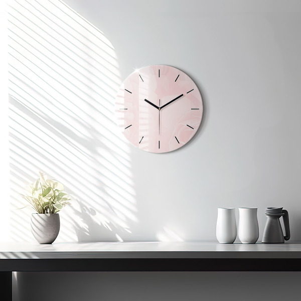 Round glass clock Blooming roses