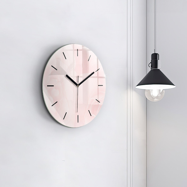 Round glass clock Blooming roses