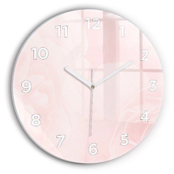 Round glass clock Blooming roses
