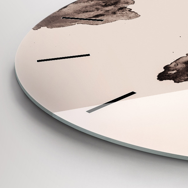 Round glass clock Watercolor world map