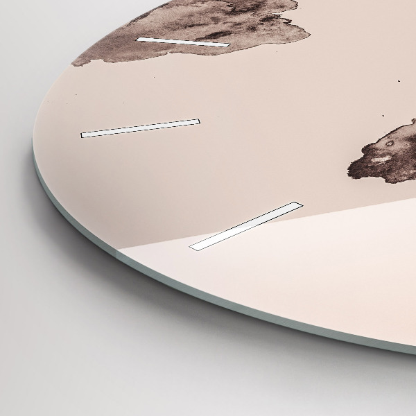 Round glass clock Watercolor world map