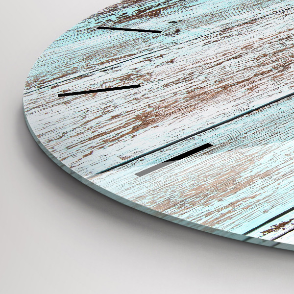 Round glass clock Pastel Wood