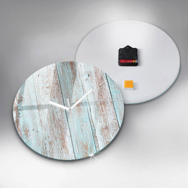 Round glass clock Pastel Wood