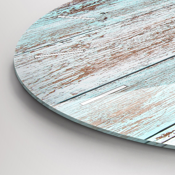 Round glass clock Pastel Wood