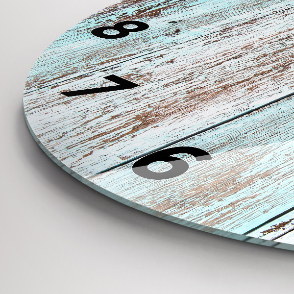 Round glass clock Pastel Wood