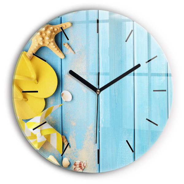 Round glass clock Beach accessories and boards