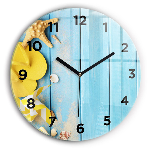 Round glass clock Beach accessories and boards