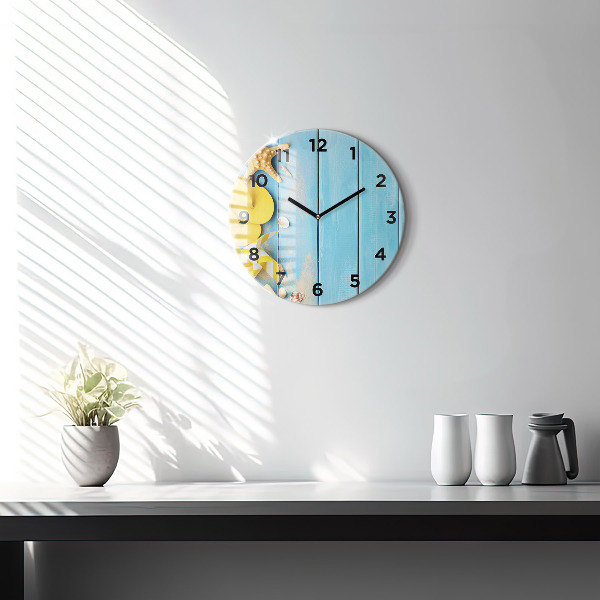 Round glass clock Beach accessories and boards