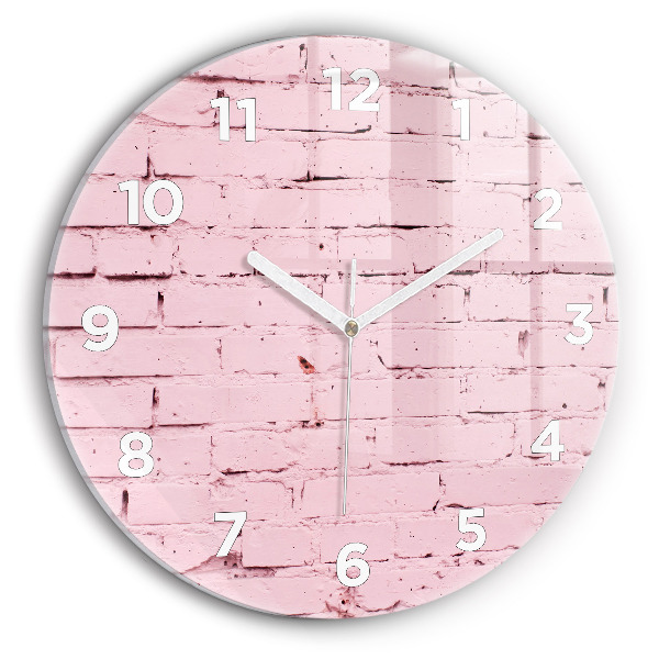 Round glass clock Brick wall