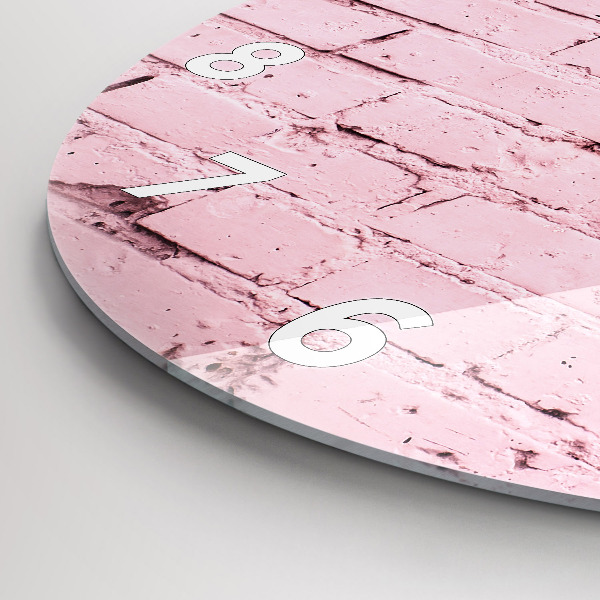 Round glass clock Brick wall