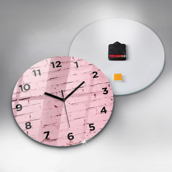 Round glass clock Brick wall