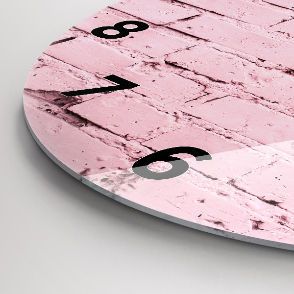 Round glass clock Brick wall