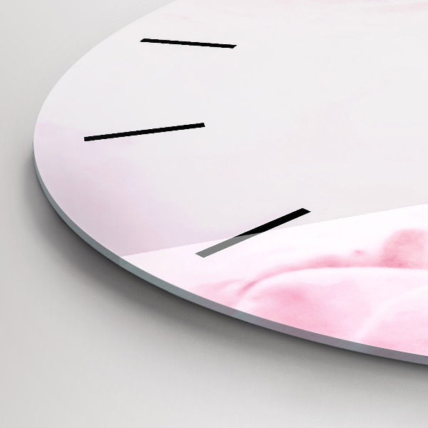 Round glass clock Blooming flowers