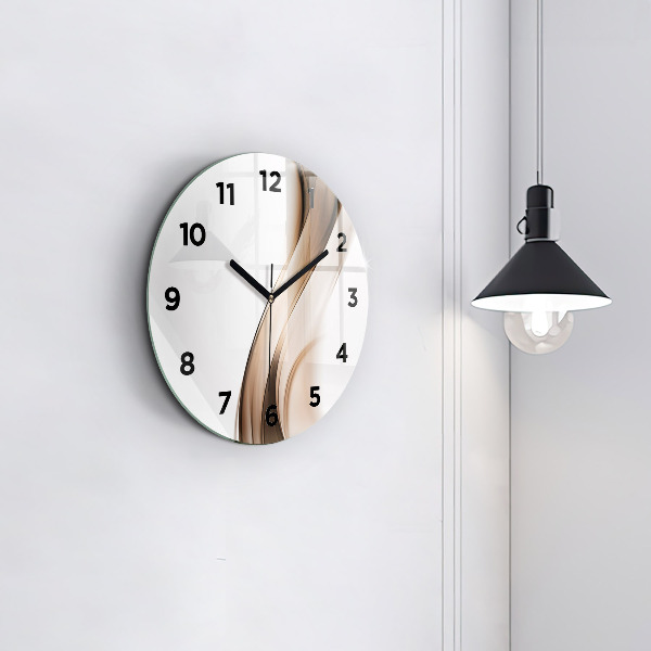 Round glass clock Abstraction line