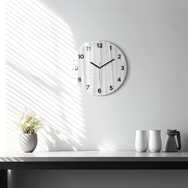 Round glass clock Waves texture